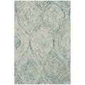 Safavieh 2 x 3 ft. Accent Contemporary Ikat Ivory and Sea Blue Hand Tufted Rug IKT631A-2